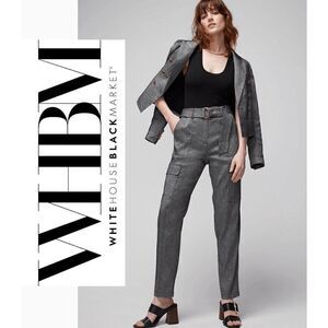WHITE HOUSE BLACK MARKET Linen Belted Utility Pant SIZE 10 NWT